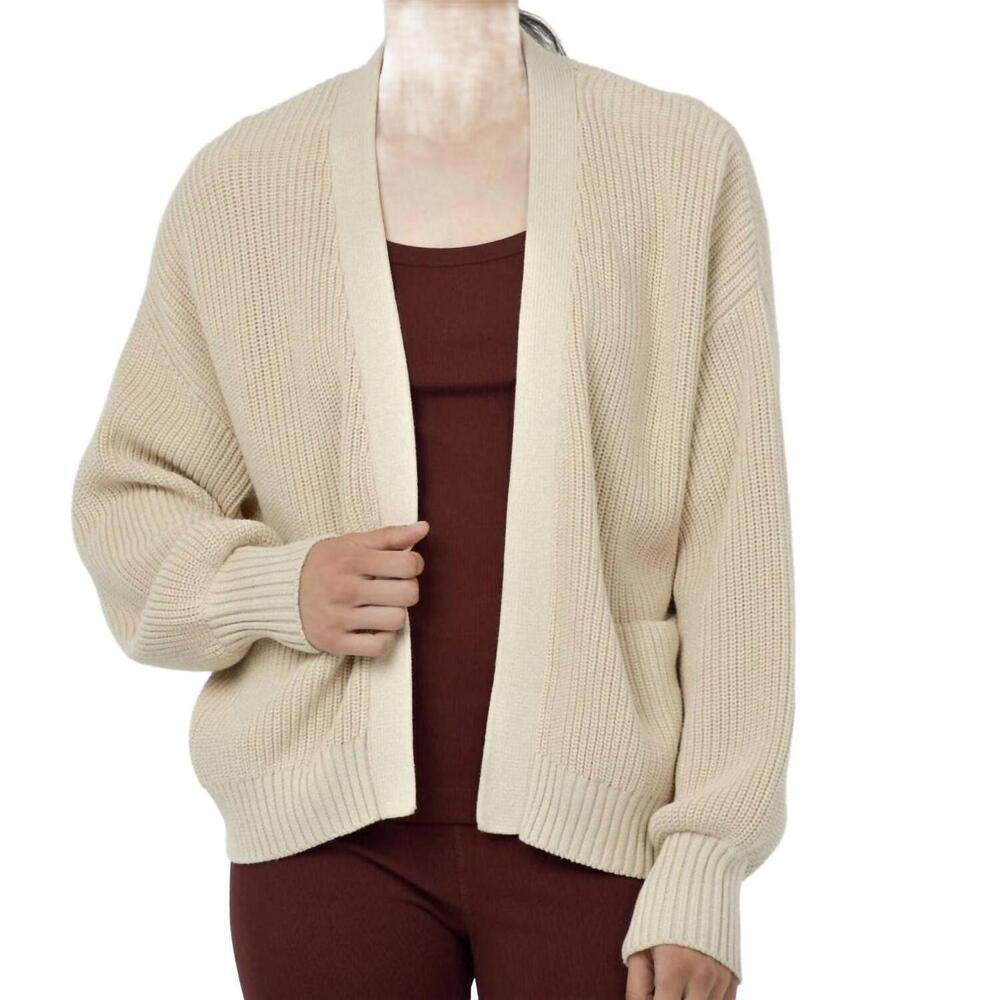 NEW PAPER LABEL mali open cardigan in vintage oat